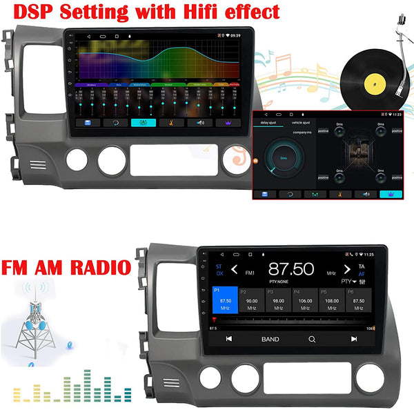 For Honda Civic Hatchback 2006-2011 Car Radio Multimedia Player Android 11  DSP 8 Core GPS Carplay Auto 4G 8+128G Video Stero