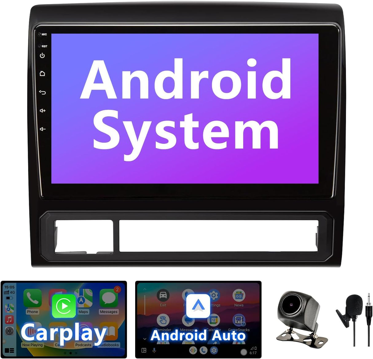 Android 13 Car Stereo for Toyota Tacoma 2005-2015 with Wireless CarPlay/Android Auto & Mirroring Link Support with AHD Backup Camera (2GB+32GB)