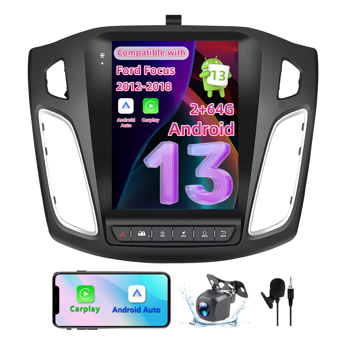 Binize 9 pulgadas Ford Focus 2017 Apple CarPlay radio del mercado de accesorios