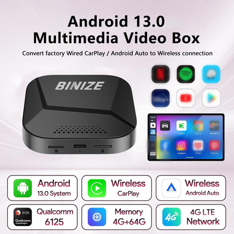 Wireless Carplay Video Streaming Box for OEM Wired CarPlay/Android Auto