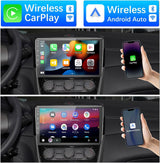 10 Inch Double Din Car Stereo with Wireless CarPlay Android Auto