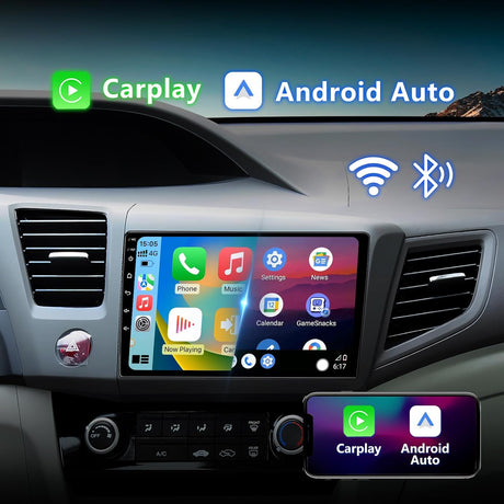 Android 13 Car Stereo for Honda Civic 2012-2015 with Wireless CarPlay