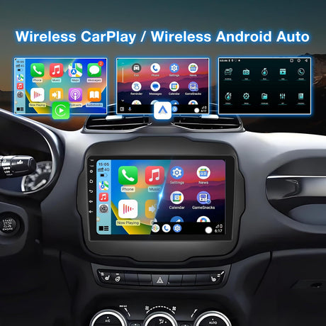 Android 13 Car Stereo for Jeep Renegade 2015-2020 with Wireless CarPlay