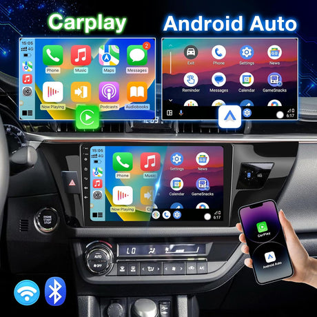 Android 13 Car Stereo for Toyota Corolla 2014 2015 2016 with Wireless Carplay&Android Auto, 10 Inch Touchscreen Bluetooth GPS Navigation, WiFi, FM Radio,Mirror Link,Backup Camera