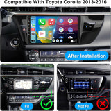 Android 13 Car Stereo for Toyota Corolla 2014 2015 2016 with Wireless Carplay&Android Auto, 10 Inch Touchscreen Bluetooth GPS Navigation, WiFi, FM Radio,Mirror Link,Backup Camera