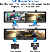 11.26 Inch CarPlay Rearview Mirror Dash Cam with 64GB SD Card