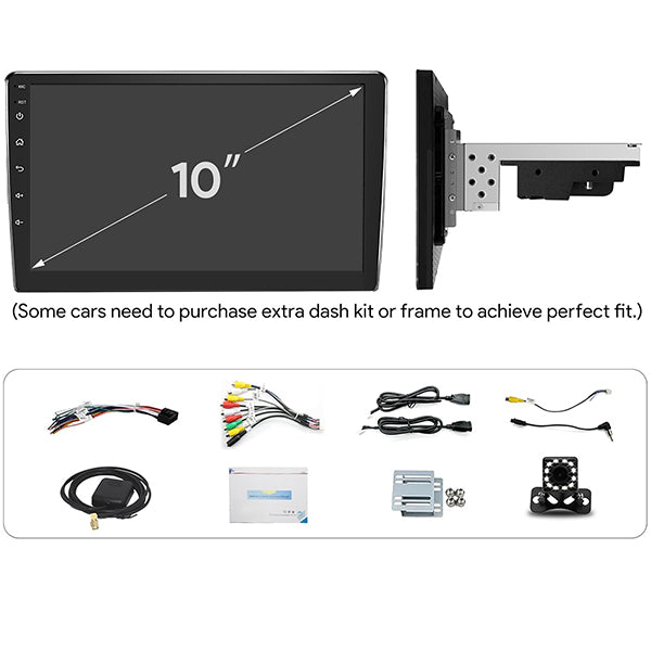 10 Inch Android Car Stereo Single Din CarPlay Car Radio with Camera